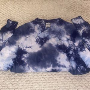 Victoria’s Secret PINK Blue Tie Dye Sweatshirt